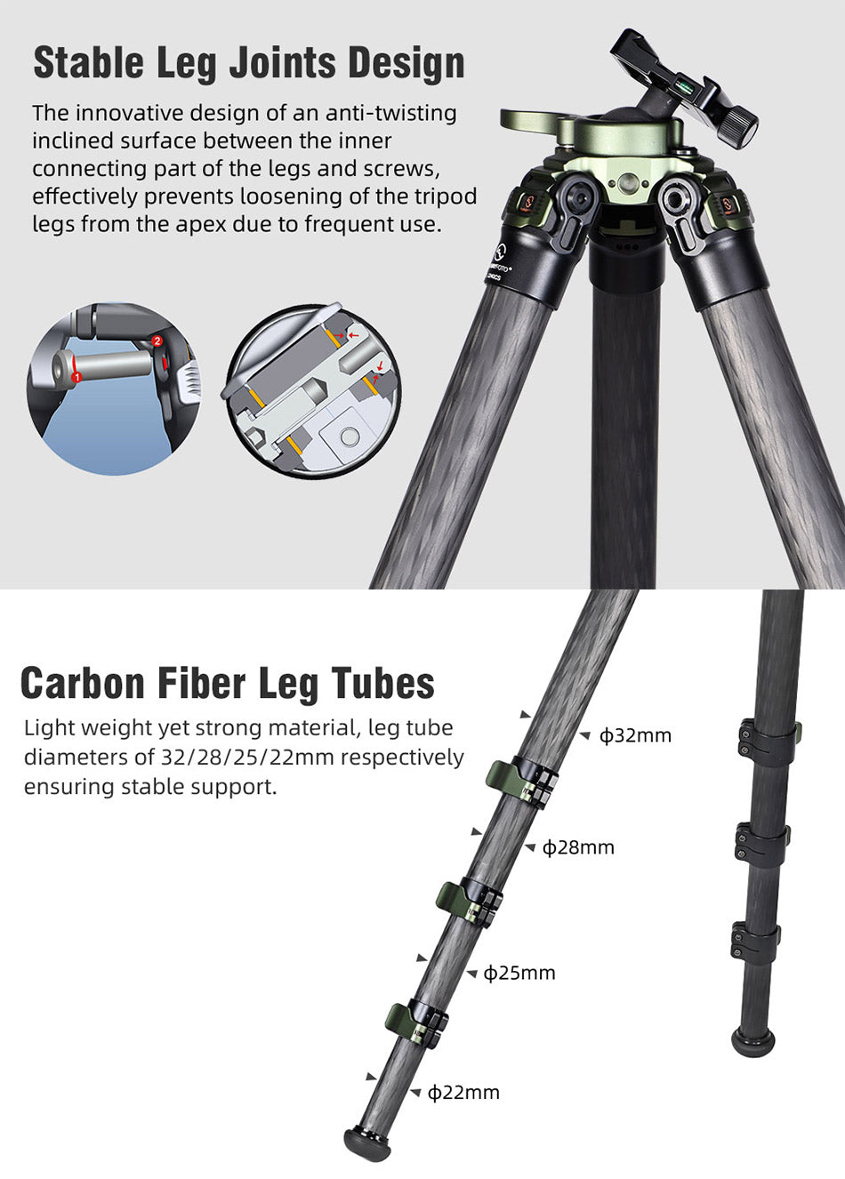 Sunwayfoto TL3240CS Carbon Fiber Tripod