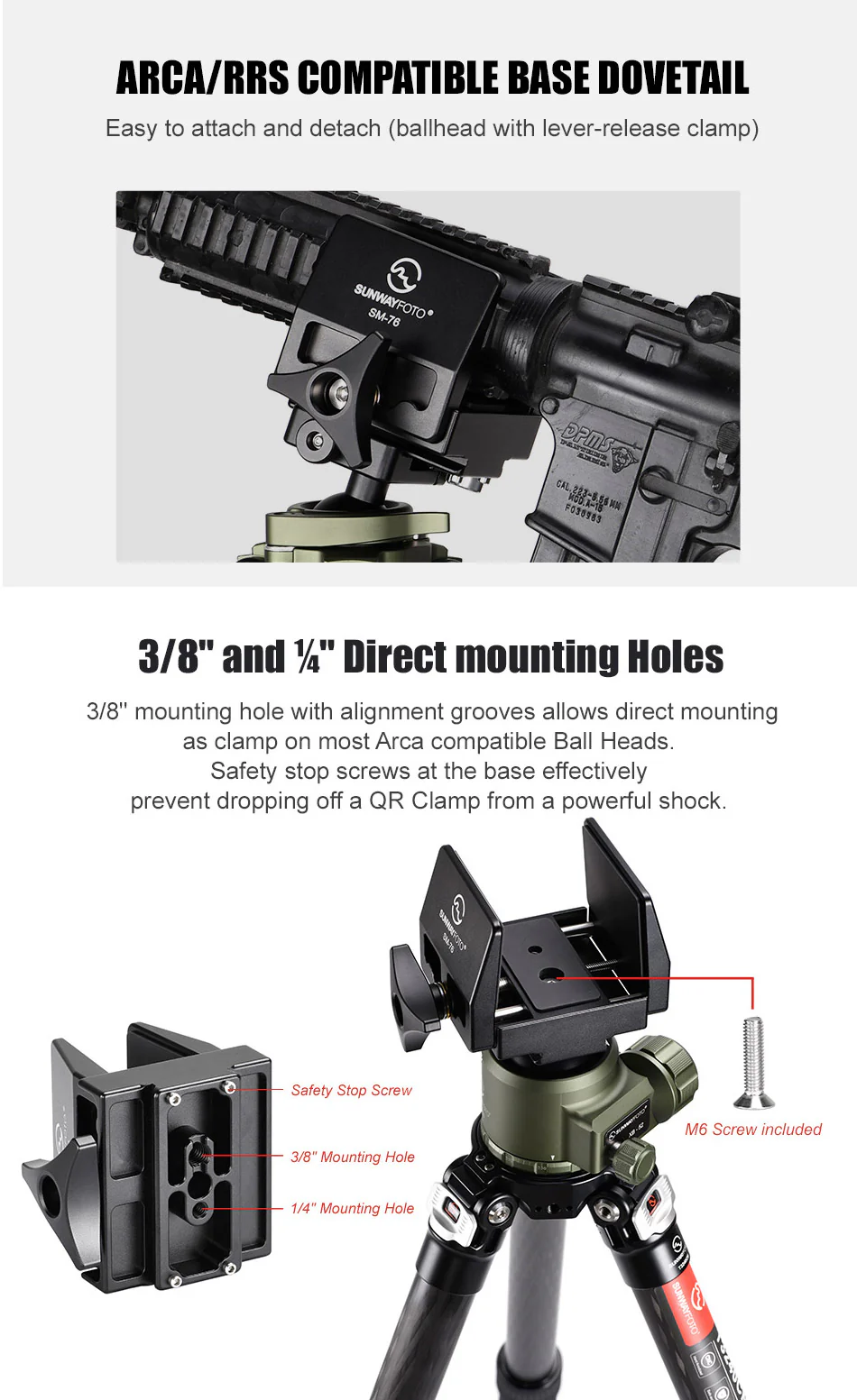 Sunwayfoto SM-76 Saddle Mount